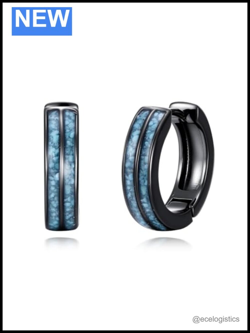925 Sterling Silver Hoop Earrings Turquoise Huggie Jewelry